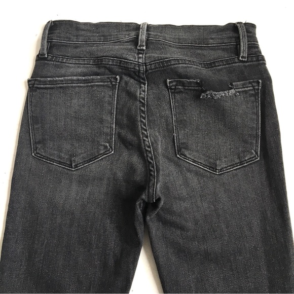 FRAME Le Skinny de Jeanne Crop Denim Jeans in Jackson Peak Black Gray Wash 26 - Picture 4 of 17